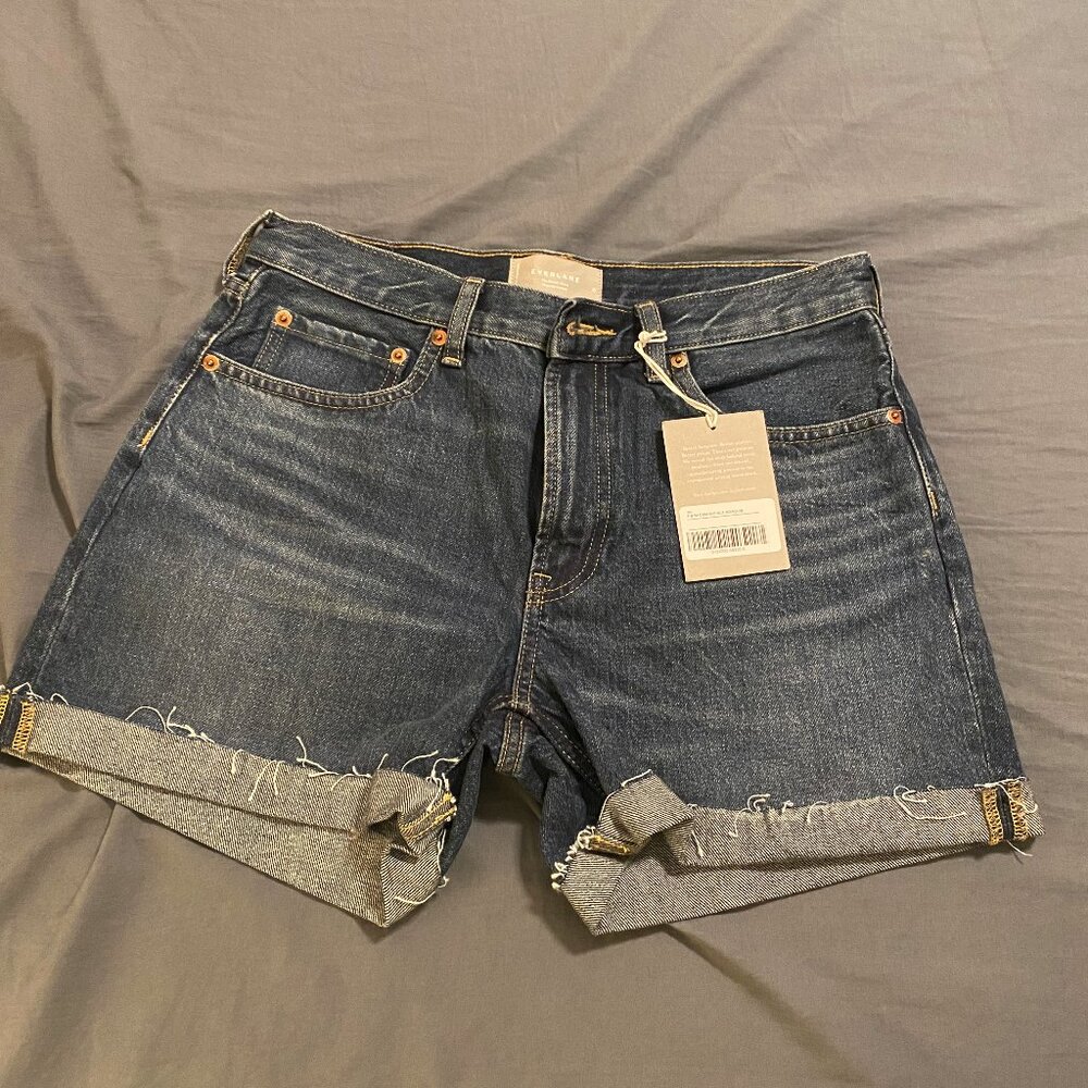 NWT Everlane Vintage Indigo Denim Short Organic Cotton Size 28